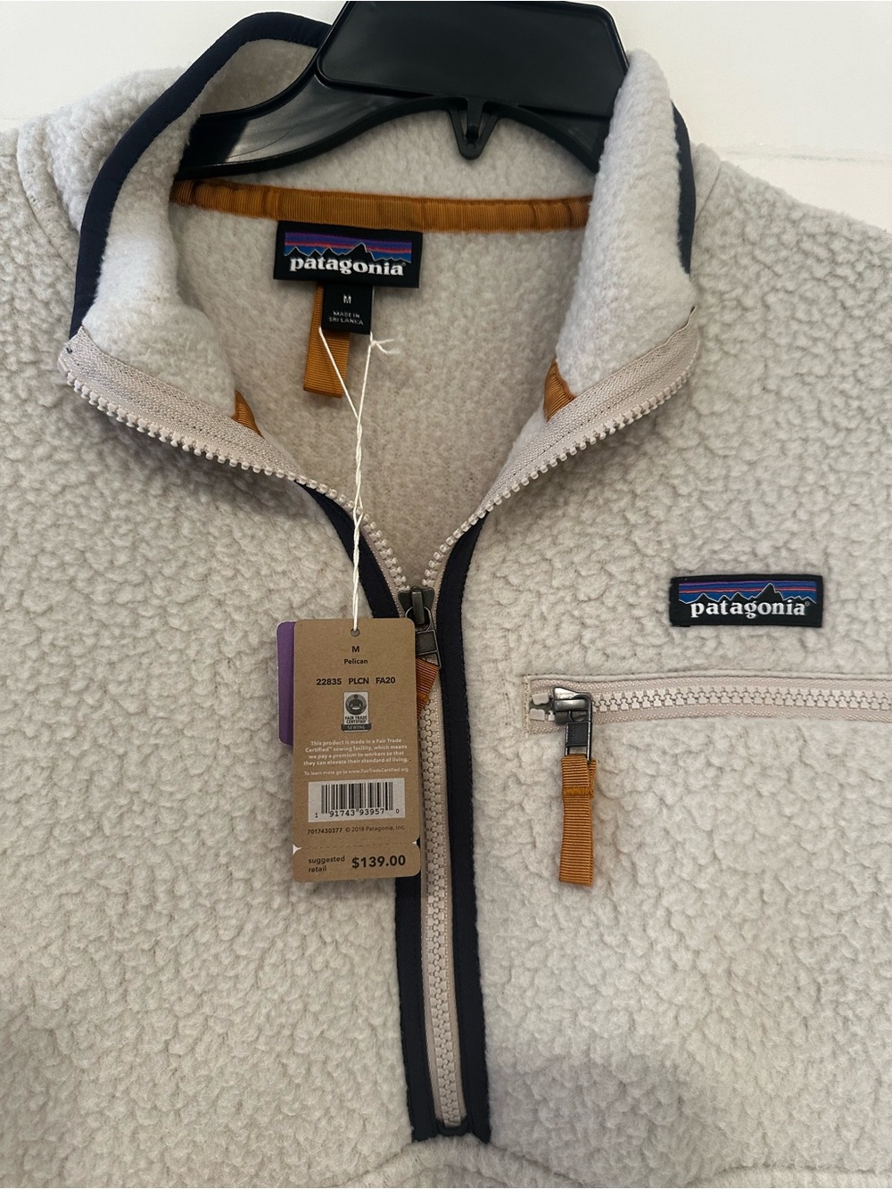 Patagonia Cream Sherpa Quarter-Zip Fleece Jacket - Picture 2 of 5